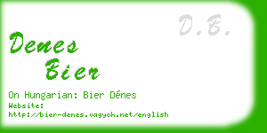 denes bier business card